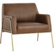 Cybil Vintage Caramel Leather Lounge Chair